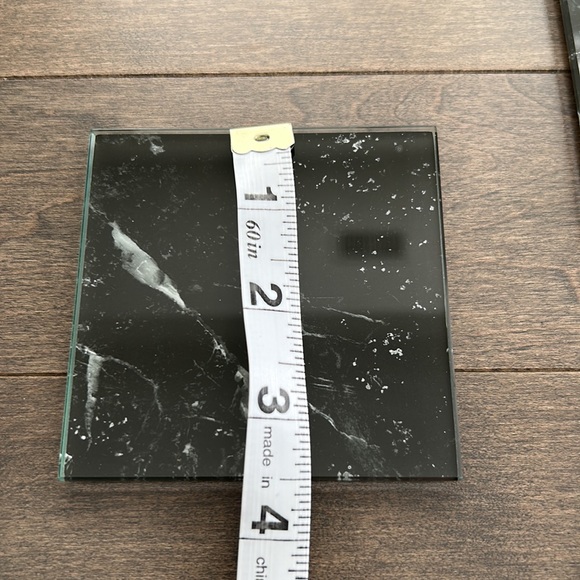 Black White Marble Square Glass Coaster Set of 8, Tableware Dining Entertaining - Picture 8 of 9